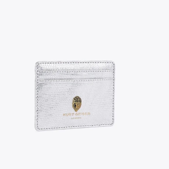 Kurt Geiger London Shoreditch Silver Metallic Card Holder  NIB - Picture 3 of 6